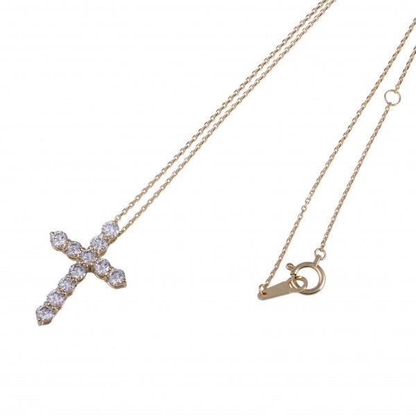 新入荷！ K18YG イエローゴールド ダイヤモンド クロス ネックレス 【EI3979068980】(140250円)