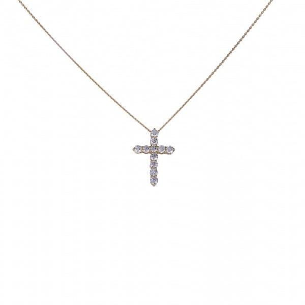 K18YG イエローゴールド ダイヤモンド クロス ネックレス(142800円)