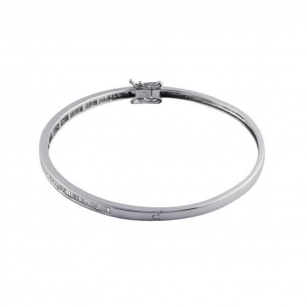 K18 ホワイトゴールド　オープン　バングル　ダイヤ　0.57カラット K18ホワイトゴールド ダイヤモンド バングル : ジェムキャッスルゆき