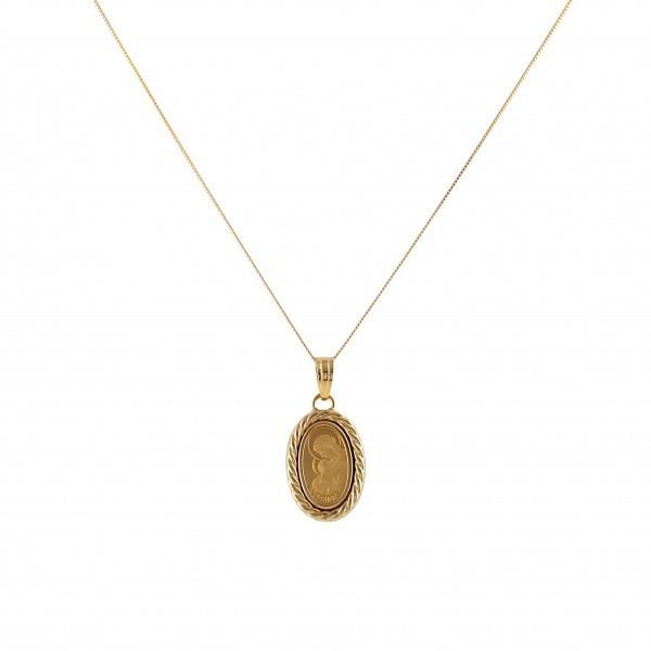 K18YG イエローゴールド K24YG コイン ネックレス マリア