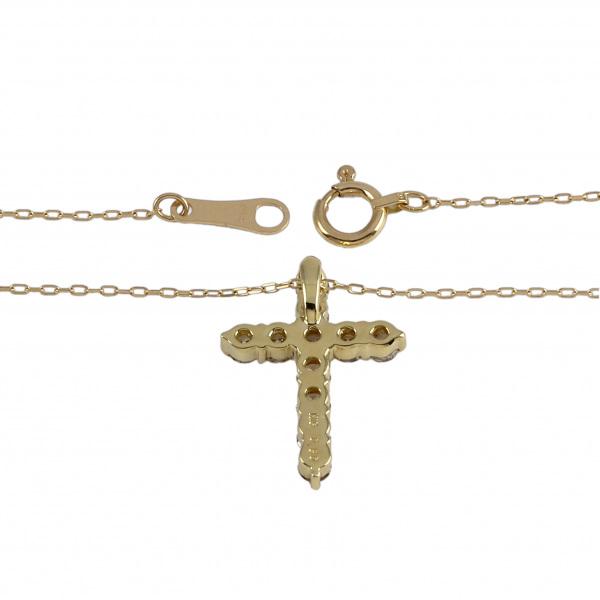 K18イエローゴールド ダイヤモンド クロス ネックレス : ジェム
