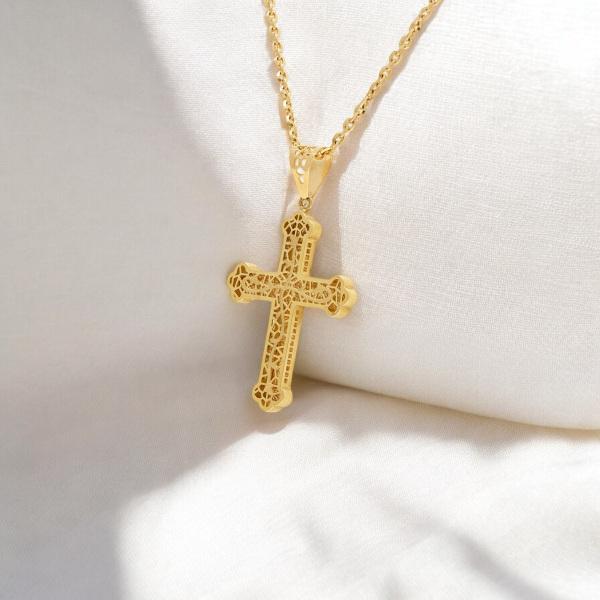 K18イエローゴールド クロス ネックレス : ジェムキャッスルゆきざき