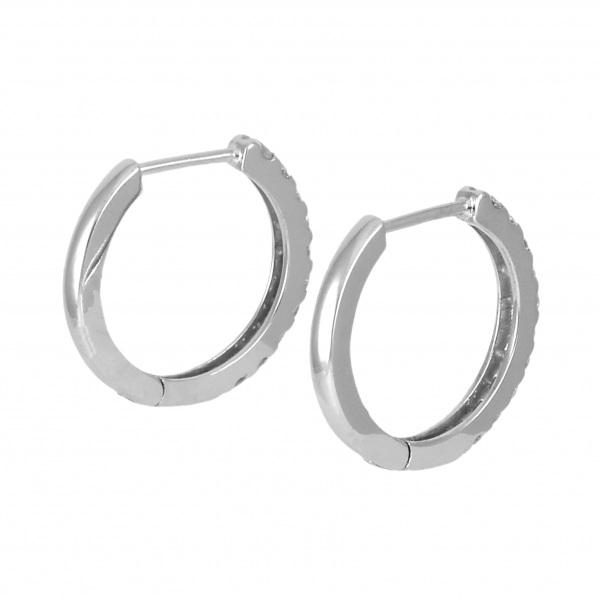 K18WG ダイヤモンド フープピアス K18WG ホワイトゴールド ダイヤモンド ピアス/イヤリング フープ