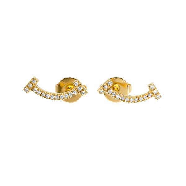 TIFFANY&Co.（ティファニー） T スマイル K18イエローゴールド ピアス
