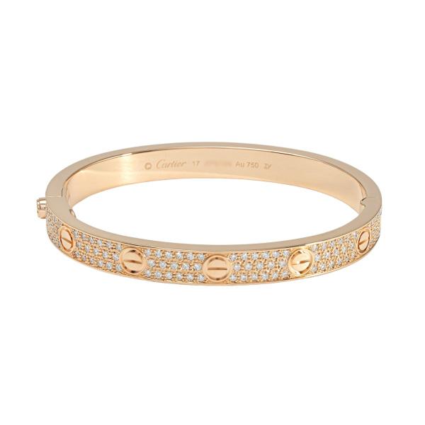 Cartier カルティエ ラブ クラシックモデル パヴェダイヤ K18ピンク