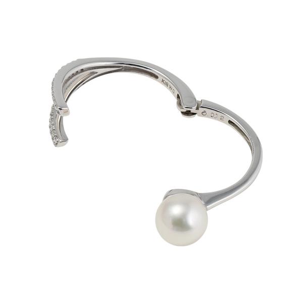 K18ホワイトゴールド アコヤパール ダイヤモンド パール リング