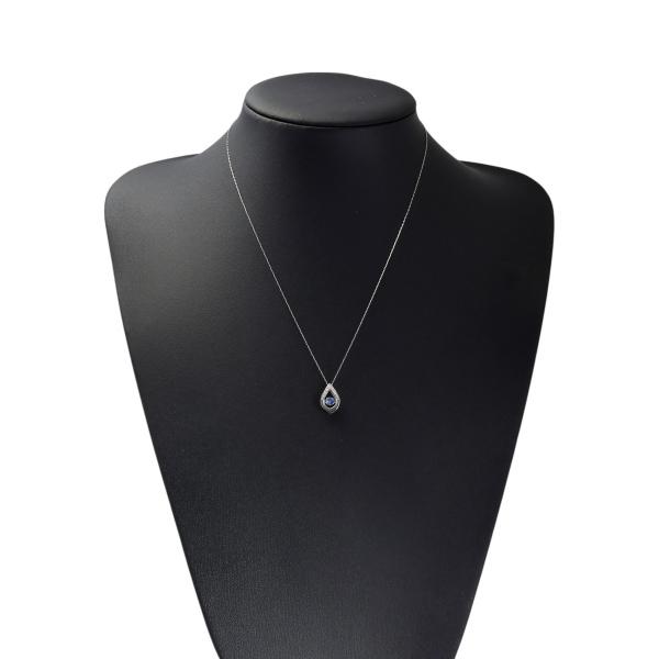 プラチナ900 サファイア ダイヤモンド ネックレス : ジェム