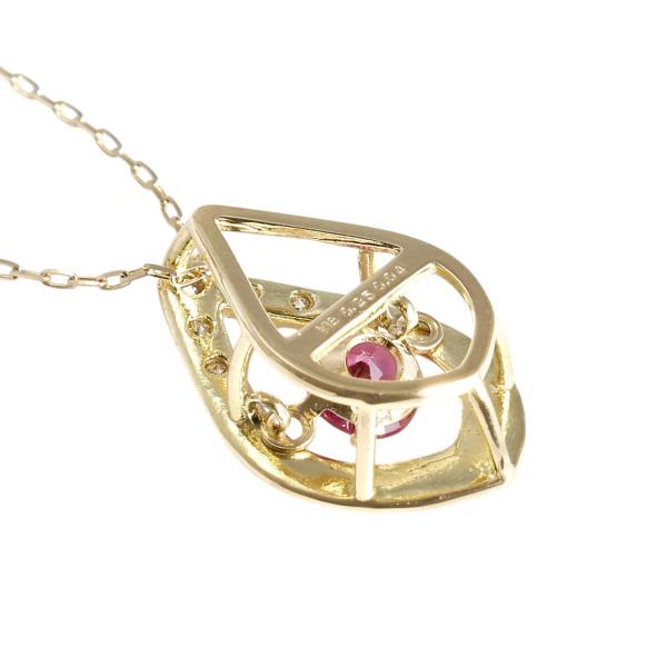 K18イエローゴールド ルビー ダイヤモンド ネックレス : ジェム