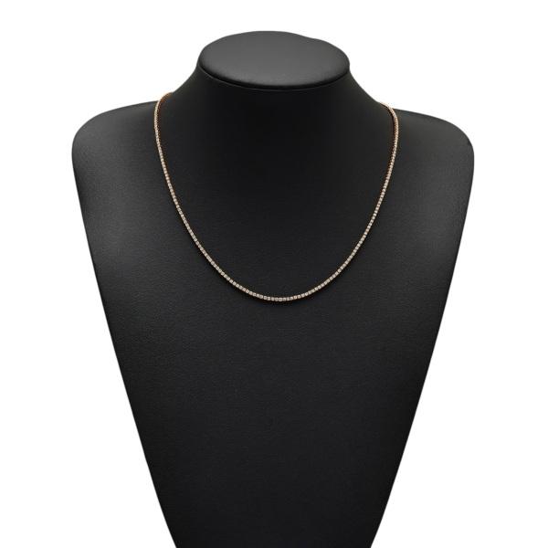 テニスダイヤネックレス　k18 緑屋質屋】ティファニー ダイヤ テニスネックレス 約7ct位 K18YG