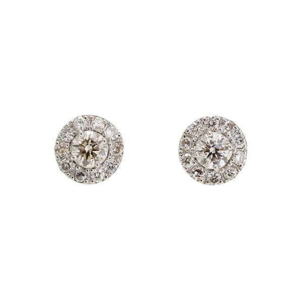 天然ダイヤモンド フープピアス 鑑別書付きプラチナ950 ダイヤ0.3