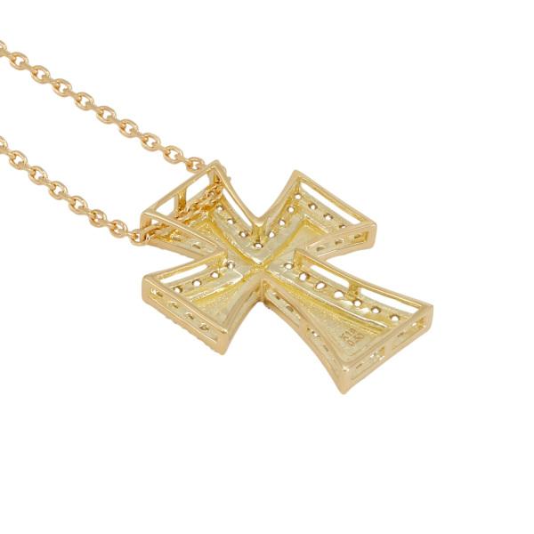 4℃ クロス ダイヤ ネックレス K18 K18イエローゴールド ダイヤモンド クロス ネックレス : ジェム