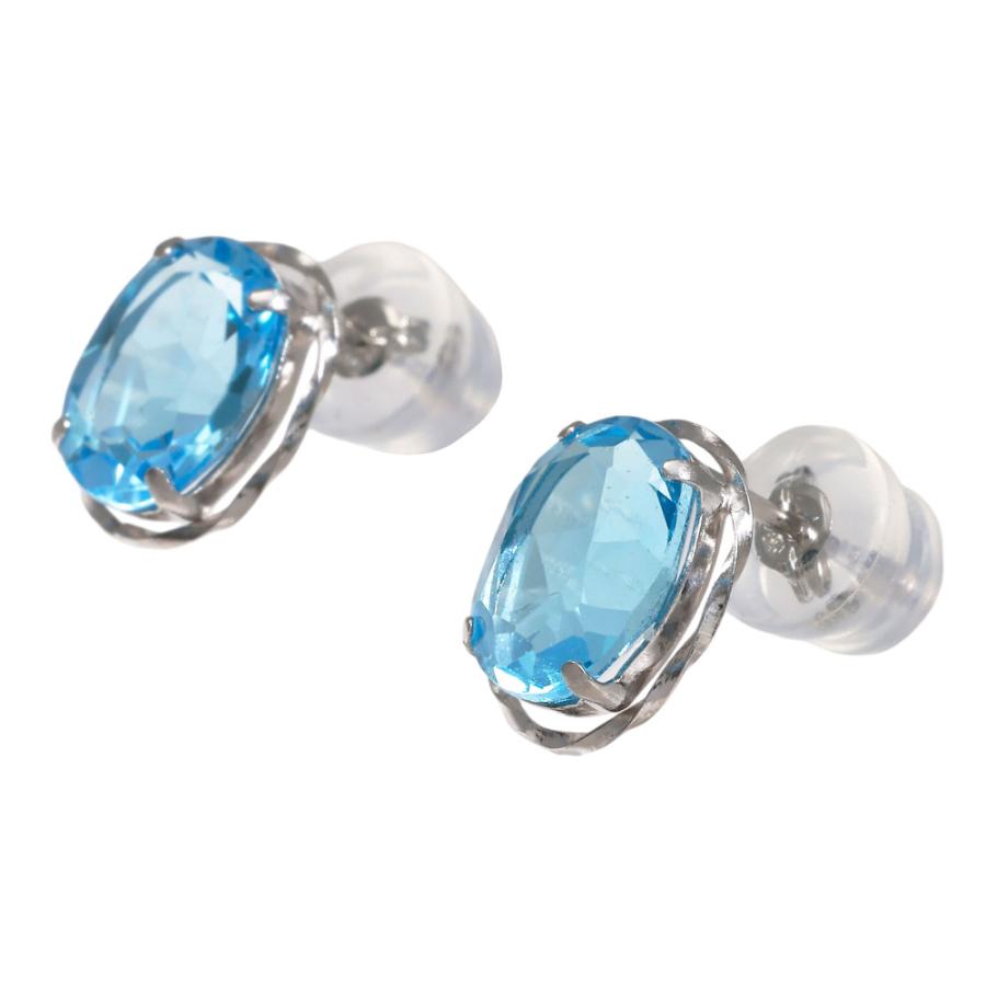 プラチナ900 ブルートパーズ ピアス ジェムキャッスルゆきざき - 実