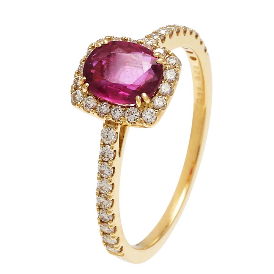 K18イエローゴールド ルビー ダイヤモンド リング : ジェムキャッスル