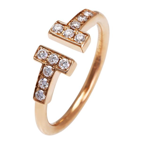★値下げ中★Tiffany T ワイヤーリング ダイヤモンド K18YG TIFFANY&Co.（ティファニー） T ダイヤモンド ワイヤー リング K18