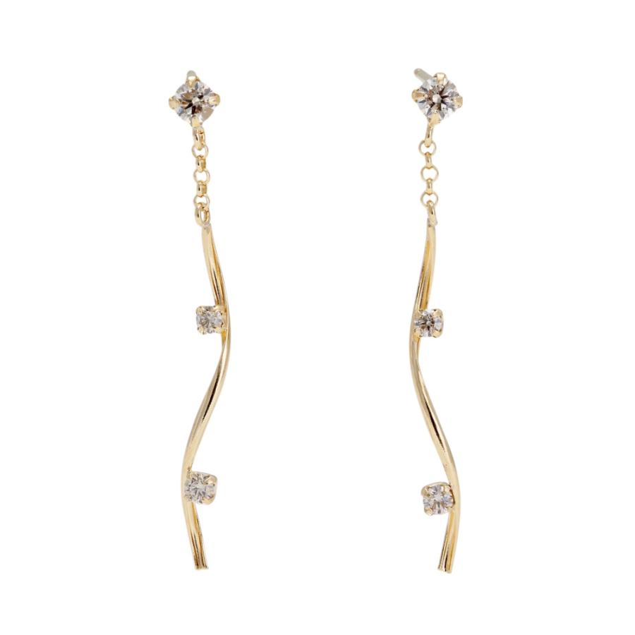 K18イエローゴールド ダイヤモンド ピアス : ジェムキャッスルゆきざき