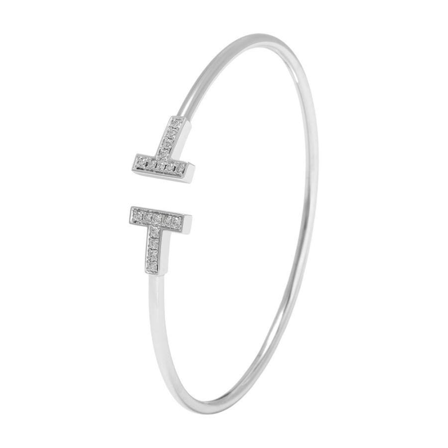 ティファニー　Tワイヤー　18KWGブレスレット　未使用品 TIFFANY&Co.（ティファニー） T ワイヤー ラージ K18ホワイトゴールド