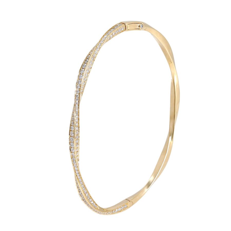 グラフ スパイラル パヴェ ダイヤモンド バングル K18イエローゴールド