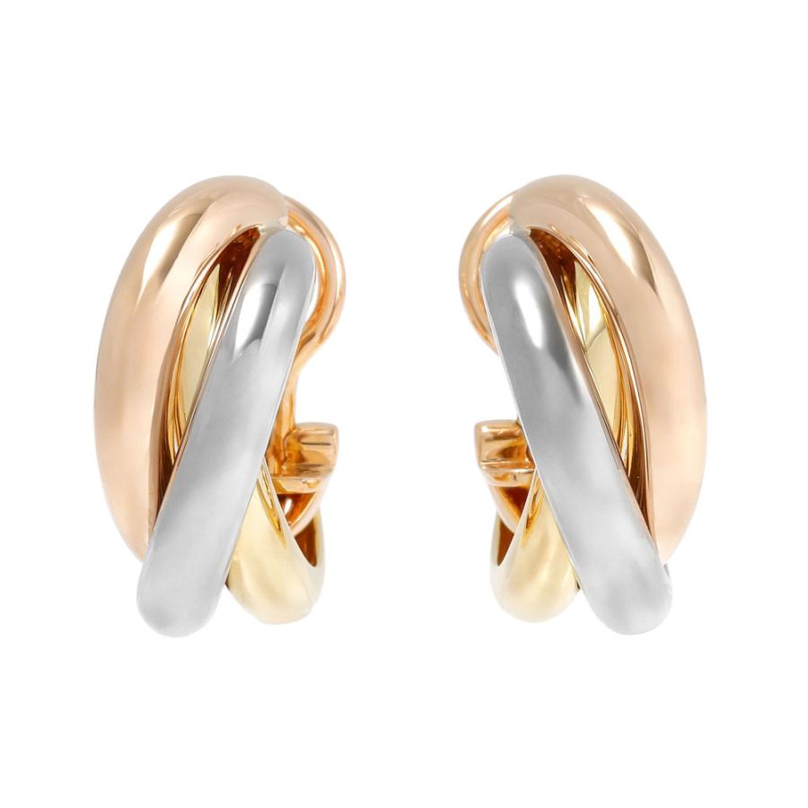 美品　カルティエ　トリニティピアス　ヴィンテージ　クラシックモデル Cartier カルティエ トリニティ クラシックモデル K18イエロー
