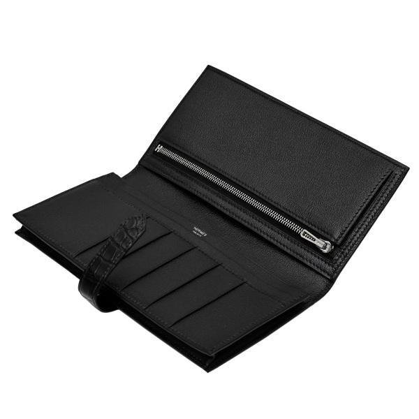 HERMES エルメス ベアンスフレ アリゲーター ブラック C刻印 HERMES(エルメス) ベアンスフレ□C刻印 ゴールド金具