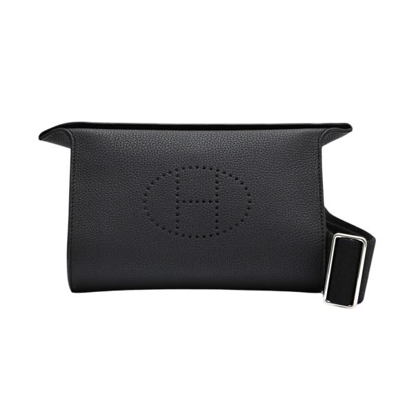 エルメス ヴィドポッシュ 小物入れ フェルト ブラック HERMES（エルメス） ヴィドポッシュ トゴ ブラック シルバー金具 W刻印