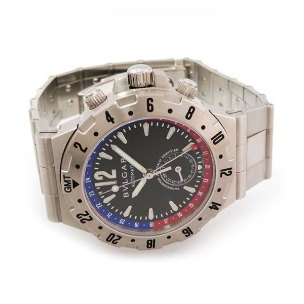 ブルガリ BVLGARI ディアゴノ GMT40SSD ブラック文字盤 新古品 腕時計 
