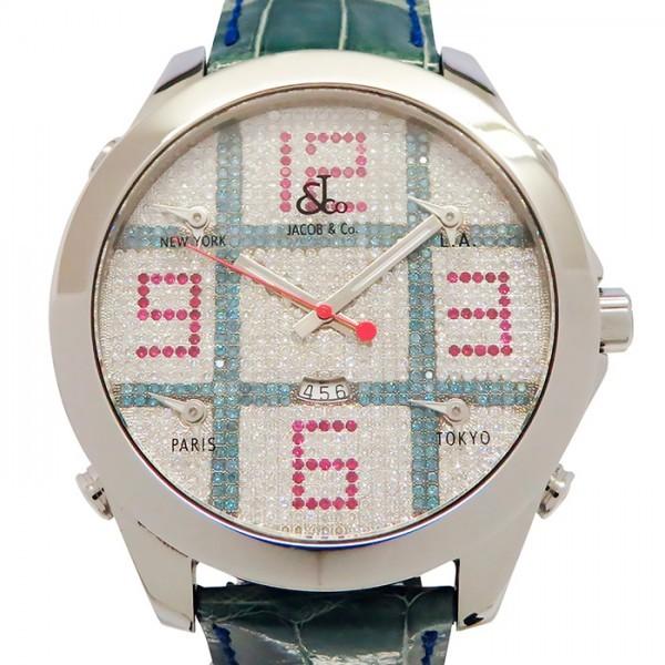 JACOB&CO（ジェイコブ） ファイブタイムゾーン JC-TIC 全面ダイヤ文字