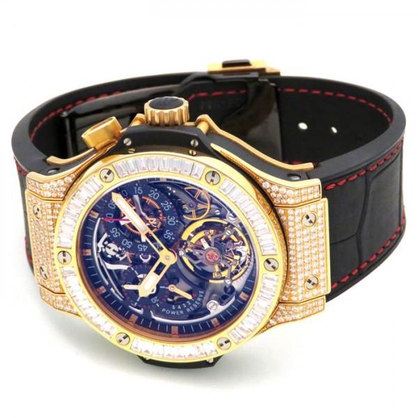 ビッグバン ウブロ HUBLOT トゥールビヨン ベゼルバケットダイヤ