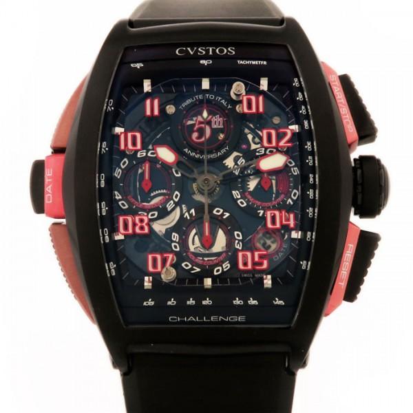 最新デザインの フィフス チャレンジ CVSTOS クストス アニバーサリー メンズ 腕時計 中古 ブラック文字盤 CVT-CHR-5TH 腕時計