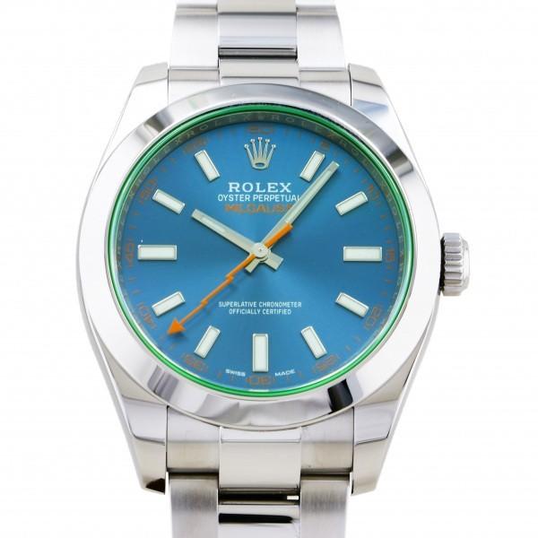 ロレックス ROLEX ミルガウス 116400GV ブルー文字盤 中古 腕時計 メンズ｜gc-yukizaki