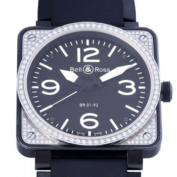 激安本物 Bell&Ross ベル&ロス BR01-92 メンズ 腕時計 中古 ブラック文字盤 10周年記念限定 腕時計