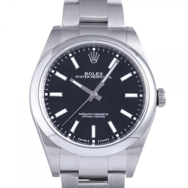 新しいコレクション ロレックス メンズ 腕時計 中古 ブラック文字盤 114300 オイスターパーペチュアル ROLEX 腕時計