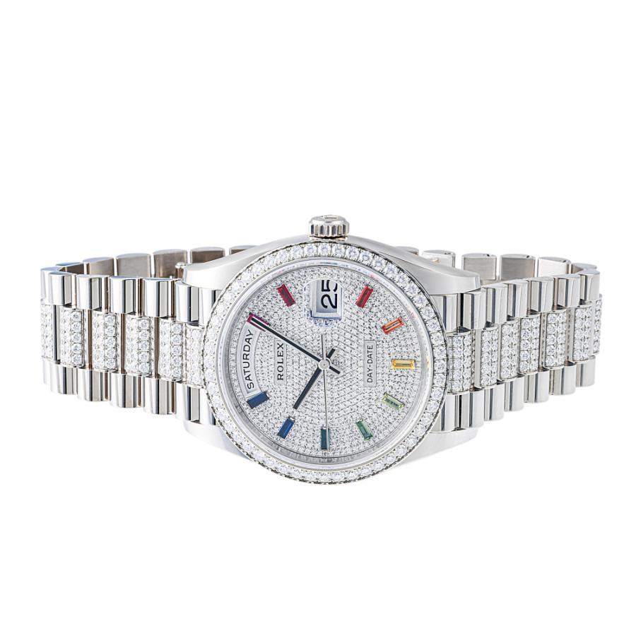 デイデイト ロレックス ROLEX 36 レインボーインデックス ベゼルダイヤ