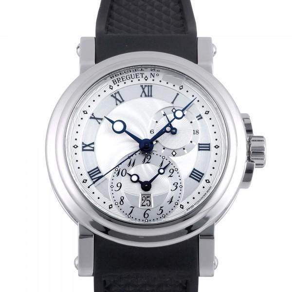 【完売】  ブレゲ Breguet メンズ 腕時計 中古 シルバー文字盤 5857ST/12/5ZU GMT マリーン 腕時計