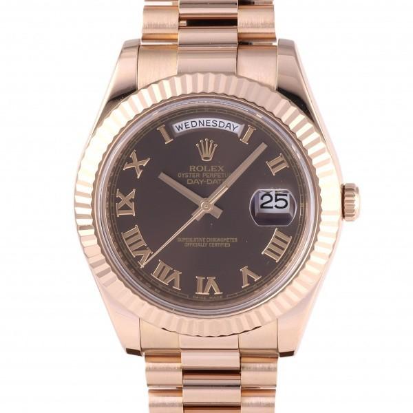 デイデイトII ロレックス ROLEX 218235 チョコレート/ローマ文字盤