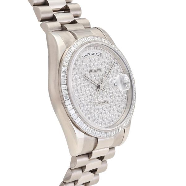 デイデイト ロレックス ROLEX 36 118399BR ダイヤ/シルバー文字盤 中古