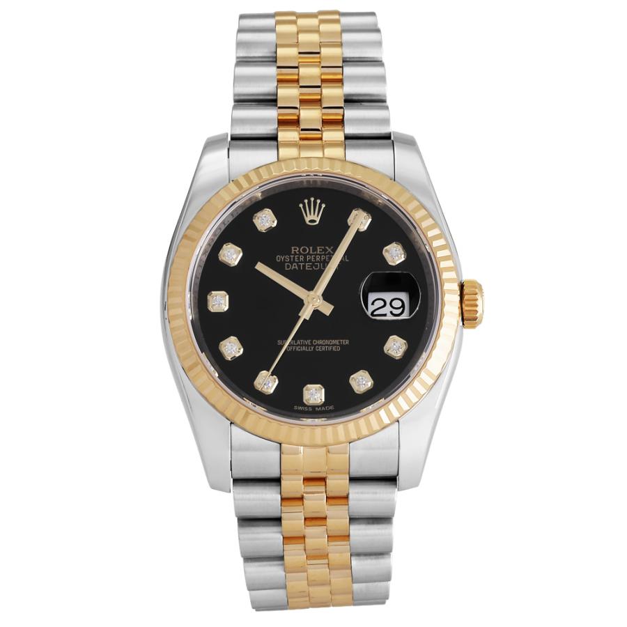 デイトジャスト ロレックス ROLEX 116233G ブラック/10PD文字盤 中古