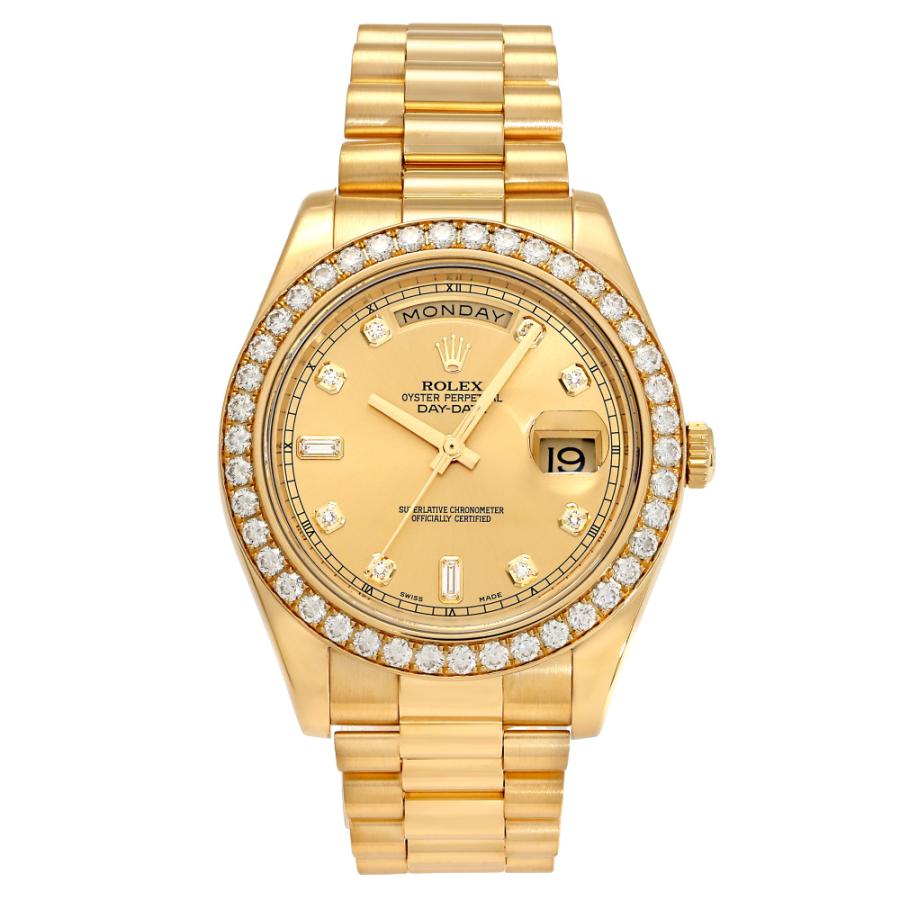 デイデイトII ロレックス ROLEX 218348RBR シャンパン/8PD/2PB文字盤