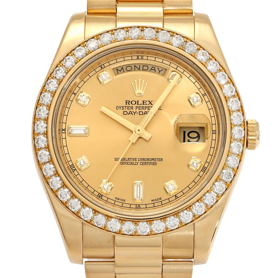 デイデイトII ロレックス ROLEX 218348RBR シャンパン/8PD/2PB文字盤