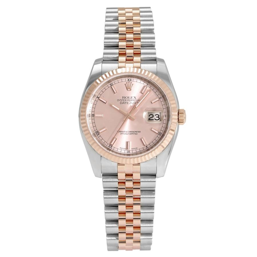 デイトジャスト ロレックス ROLEX 36 116231 ピンク/バー文字盤 中古