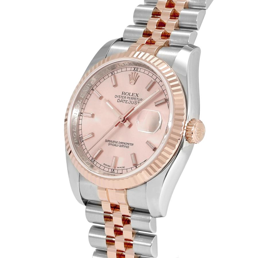 デイトジャスト ロレックス ROLEX 36 116231 ピンク/バー文字盤 中古