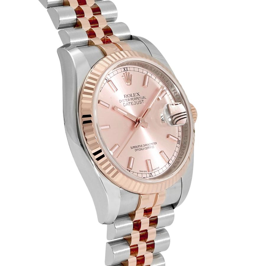 デイトジャスト ロレックス ROLEX 36 116231 ピンク/バー文字盤 中古