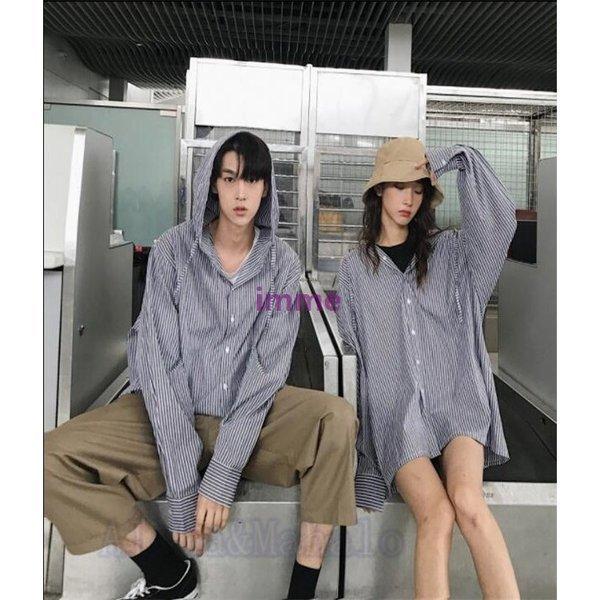 人気商品は Tシャツ カットソー シャツ ペアルック カップル 人気 ご夫婦 春 長袖 シャツ ペアルック 縞柄 カップル 人気 ご夫婦 春 長袖 メンズ レディース おしゃれ シンプル Alohamahalo Www Threeriversofs Com