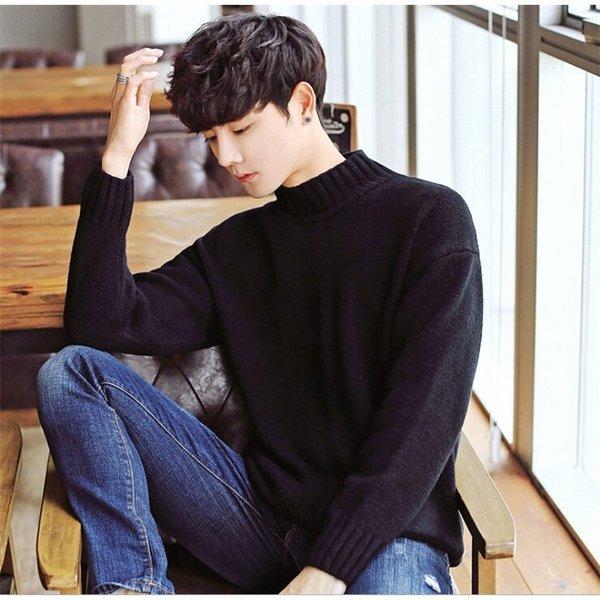 メンズファッション ダークブラウン 茶色 ニットセーター メンズ ニット 長袖セーター タートルネック メンズプルオーバー ゆったり 無地 リラックス カジュアル 6色 Fperhzheoo Tritop Com Br