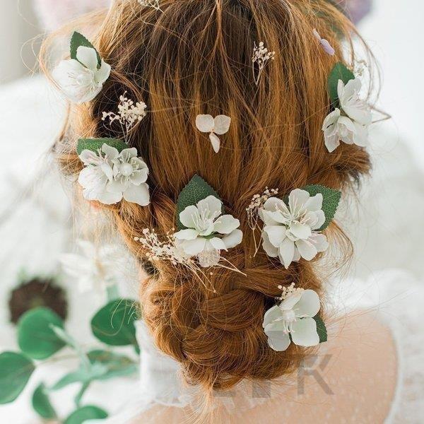 ヘッドドレス 花 5色 お呼ばれ ウェディング パーティー ブライダル用 ヘアアクセサリー ヘアコーム ヘアフォーク 二次会 女子会 結婚式 花嫁 花飾り 髪飾り 安全shopping 花飾り