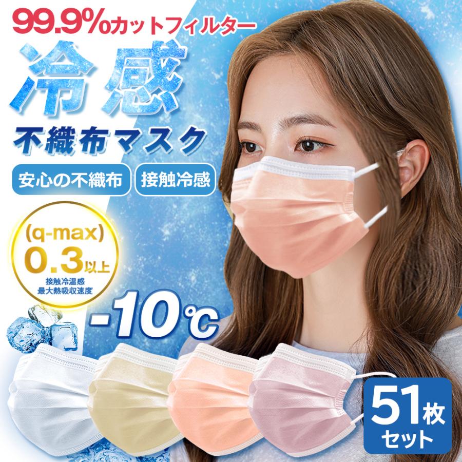 血色冷感マスク 不織布マスク 冷感マスク カラー 血色カラー マスク 50枚 1箱 夏用マスク 不織布 耳が痛くならない 使い捨て 平ゴム 送料無料 Cicibella Msklg50 2 G Coco 通販 Yahoo ショッピング