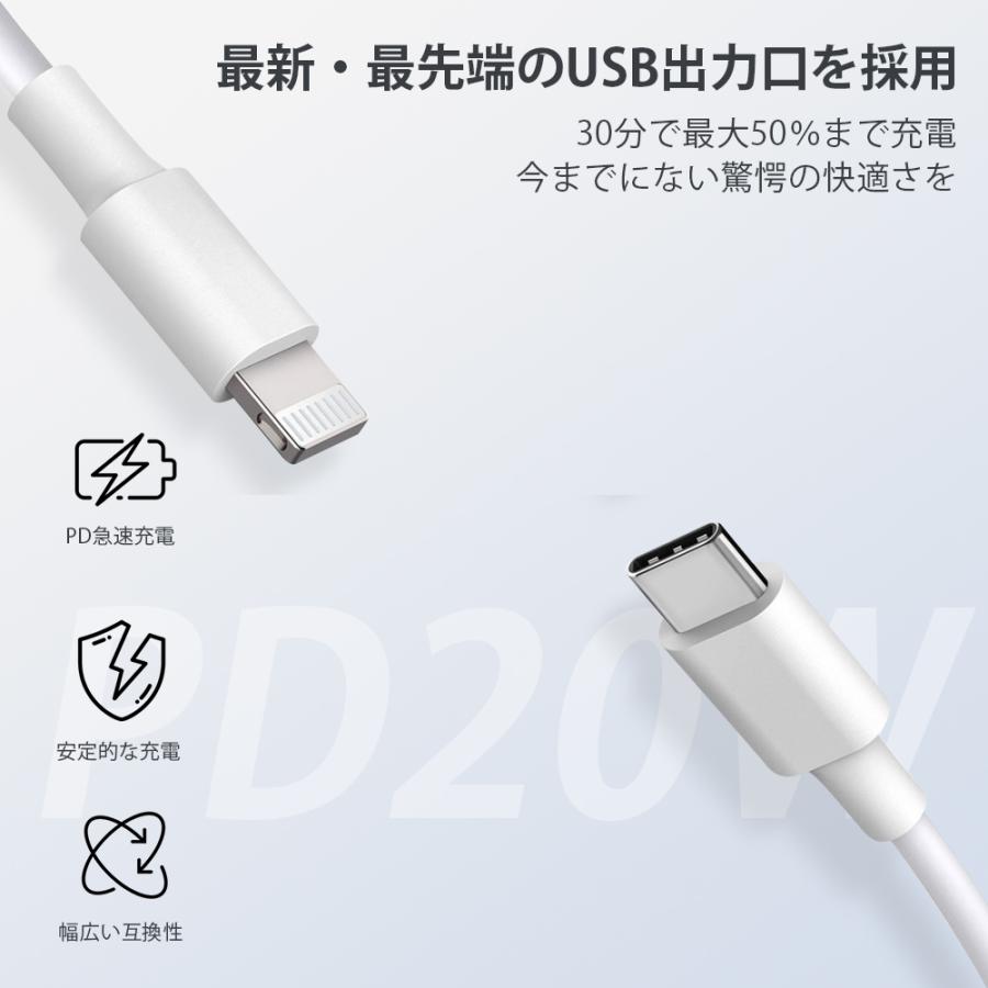 iPhone 急速充電器 充電器 PD充電器 ライト ニングケーブル 1.5m iPhone充電器 PSE認証品 保護機能 最新版 ケーブル iPhoneケーブル PD20W cicibella｜gcocoshop｜03