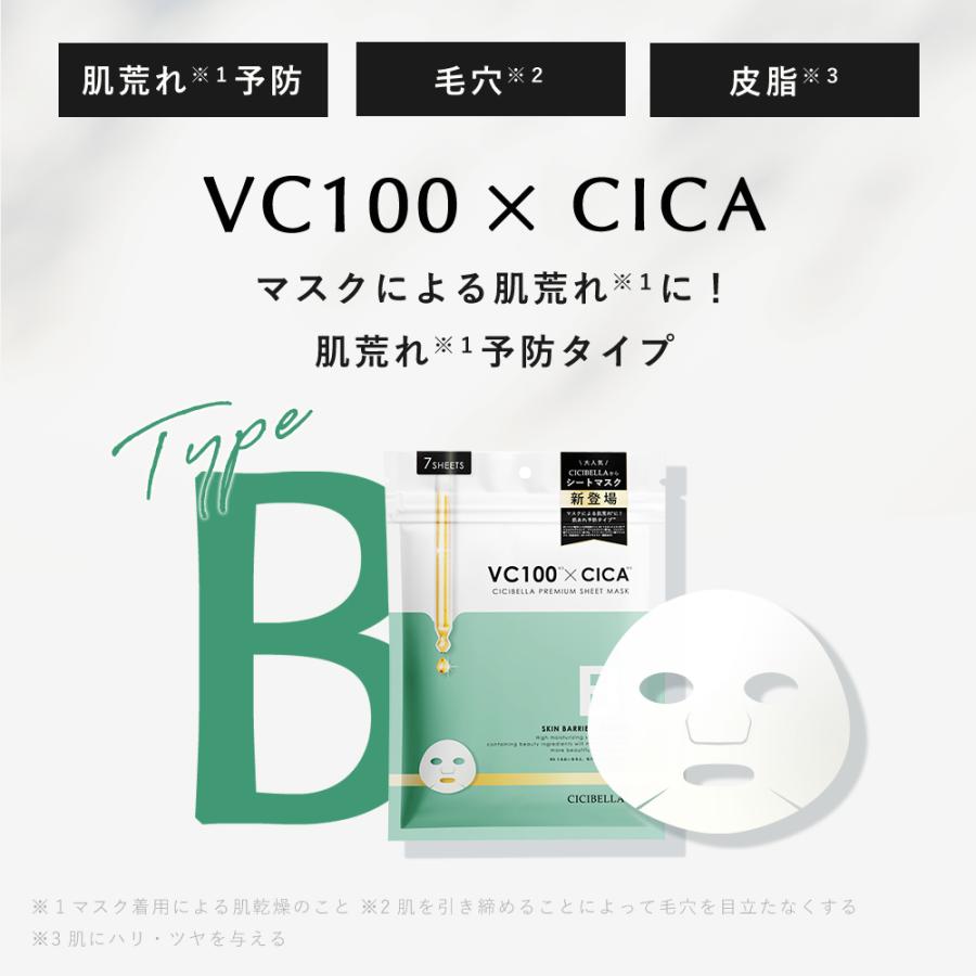CICIBELLA シートマスク 7枚 大容量 高保湿 CICA フェイスマスク