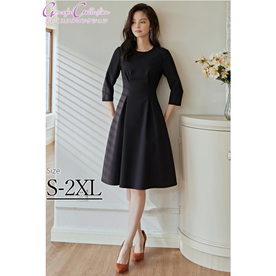Aライン ひざ丈 結婚式ドレス 母親 フォーマルワンピース 結婚式ドレス パーティー 細身え 両親顔合わせ 女性服装 春秋冬30代40代50代60代 見合い 食事会 母 母親 懇親会1 0222 0263 1 0222 0263 グレイスフル コレクション