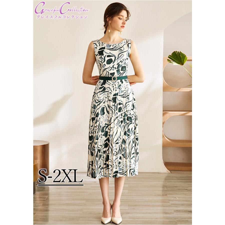 独特な店 結婚式ドレス 花柄 袖なし プリーツ切り替え フォーマルワンピース 食事会1 0621 0117 見合い 春夏秋30代40代50代60代 女性服装 両親顔合わせ パーティー ワンピース サイズ M Hqpt Com