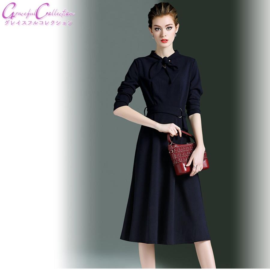 ボーネック ミディアム丈 袖あり 結婚式ドレス フォーマル パーティードレス 上品 大人 ミセス 顔合わせ 女性服装 40代50代60代 見合い 食事会128 1019 0006 128 1019 0006 グレイスフル コレクション 通販 Yahoo ショッピング